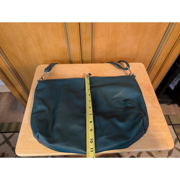 Black Rivet Forest Green Faux Leather Crossbody Top Zip Handbag - Picture 6 of 8